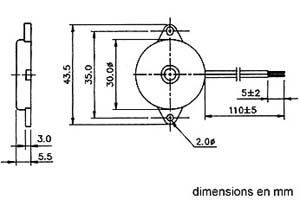 TRANSDUCTEUR PIEZO 5Vca 4.0kHz 85dB